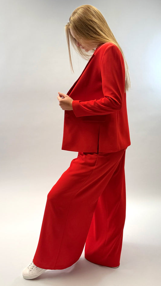 BLAZER STRAIGHT MIT SCHLITZEN ROT