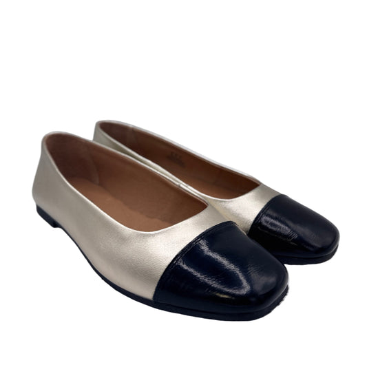 METALLIC BALLERINAS GOLD MIT KONTRASTKAPPE