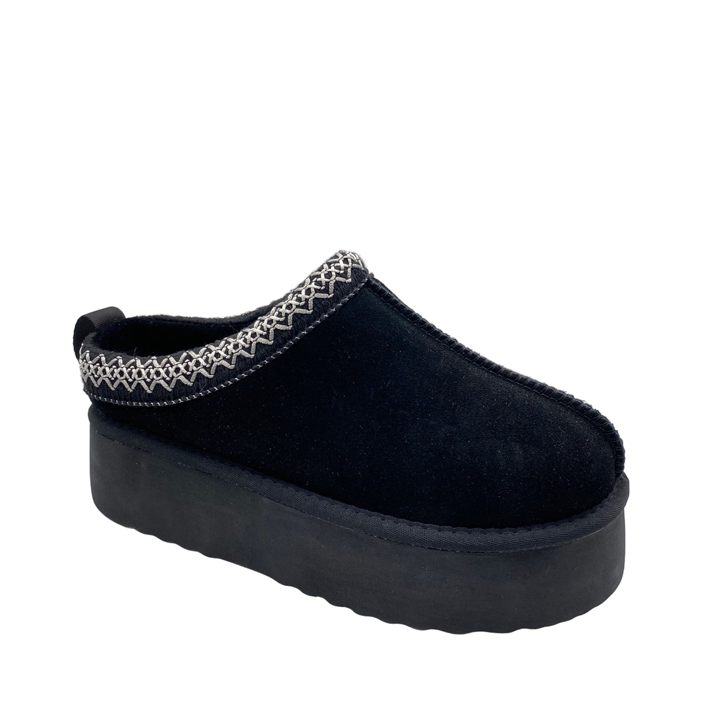 SLIPPER BOOTS PLATEAU MIT WARMFUTTER SCHWARZ