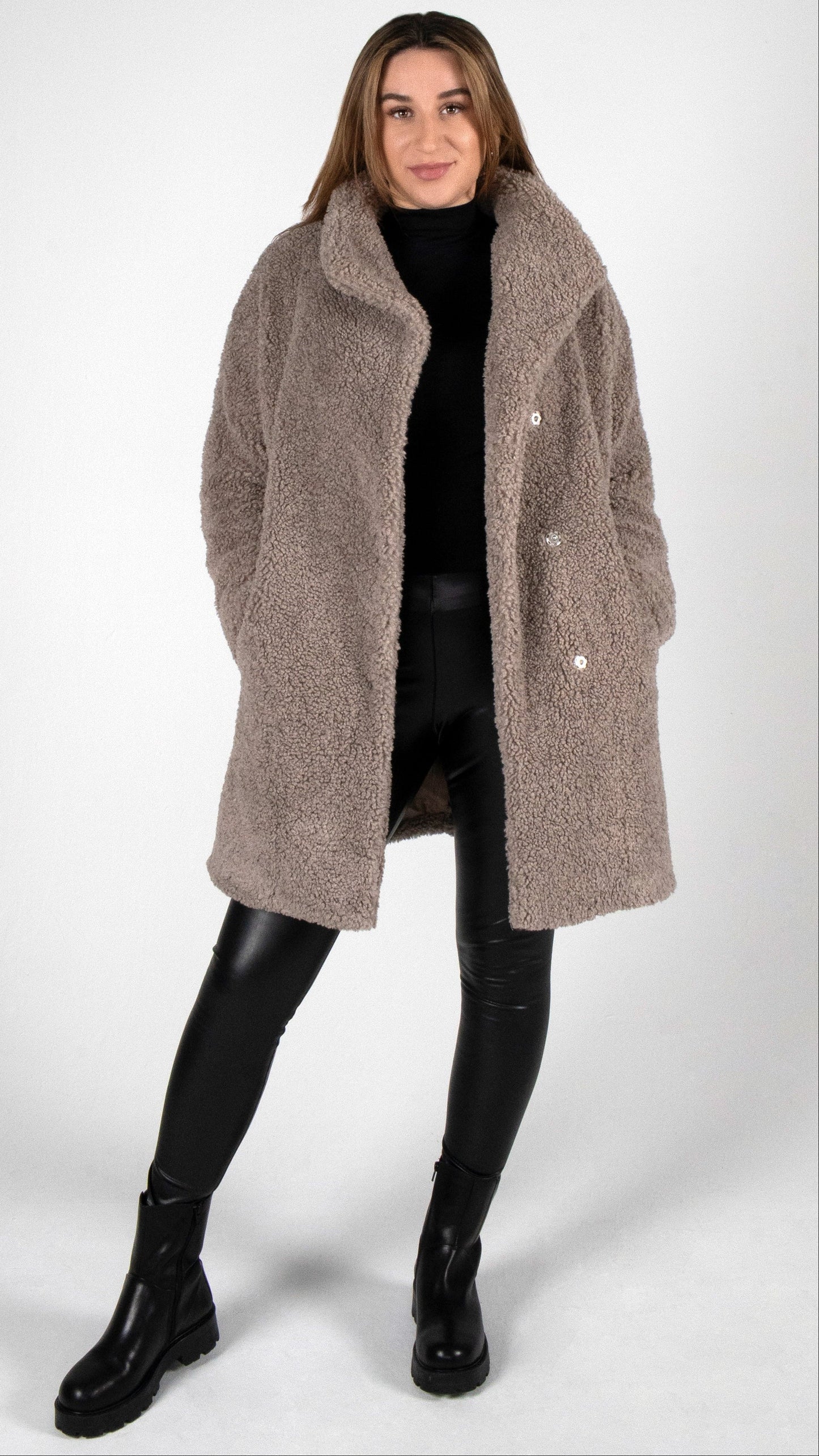 CURLY TEDDY STEHKRAGEN MANTEL