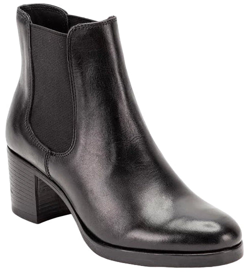 LEDER STIEFELETTE MIT BLOCKABSATZ