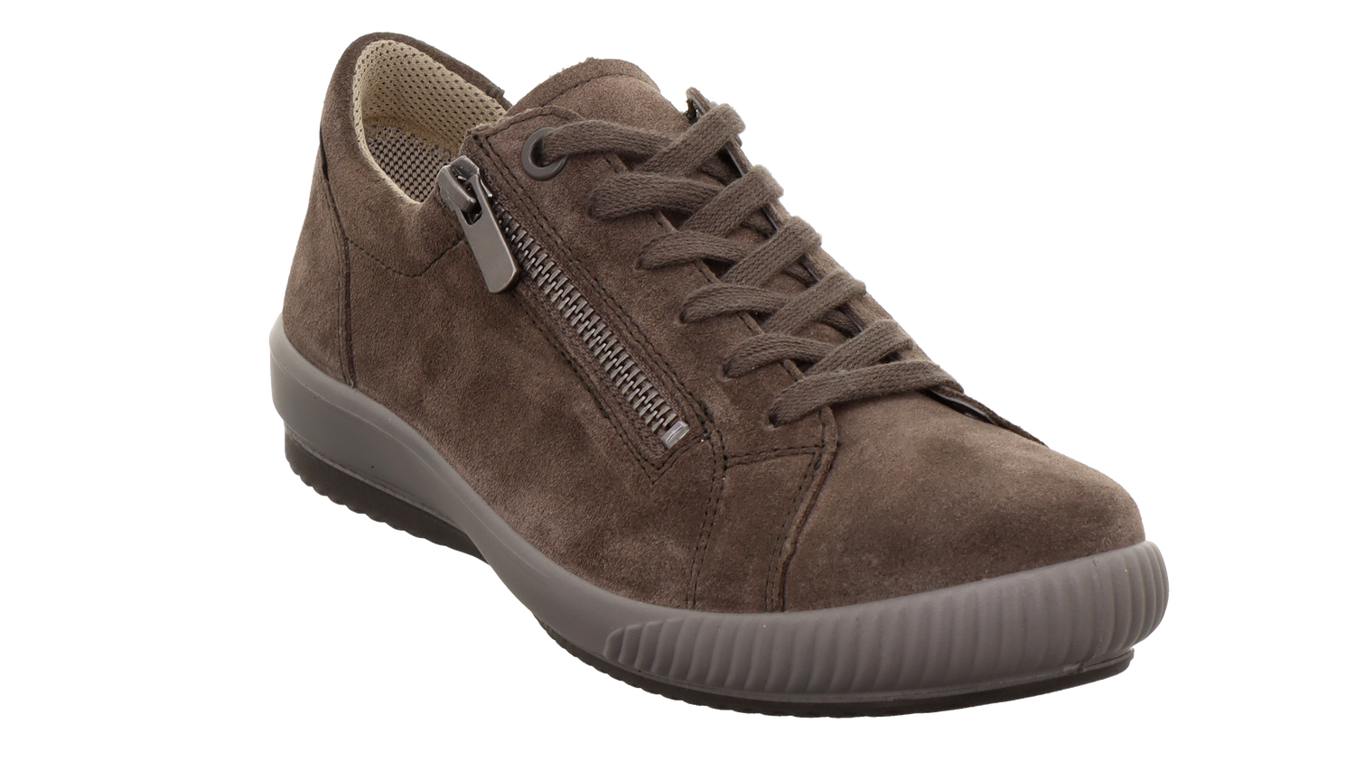 TANARO 5.0 SNEAKER LOW ZIPPER VELOURSLEDER GRAU-BRAUN