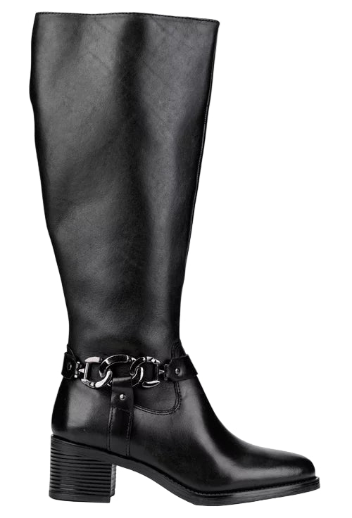 LEDER STIEFEL MIT METALL SCHLIESSE