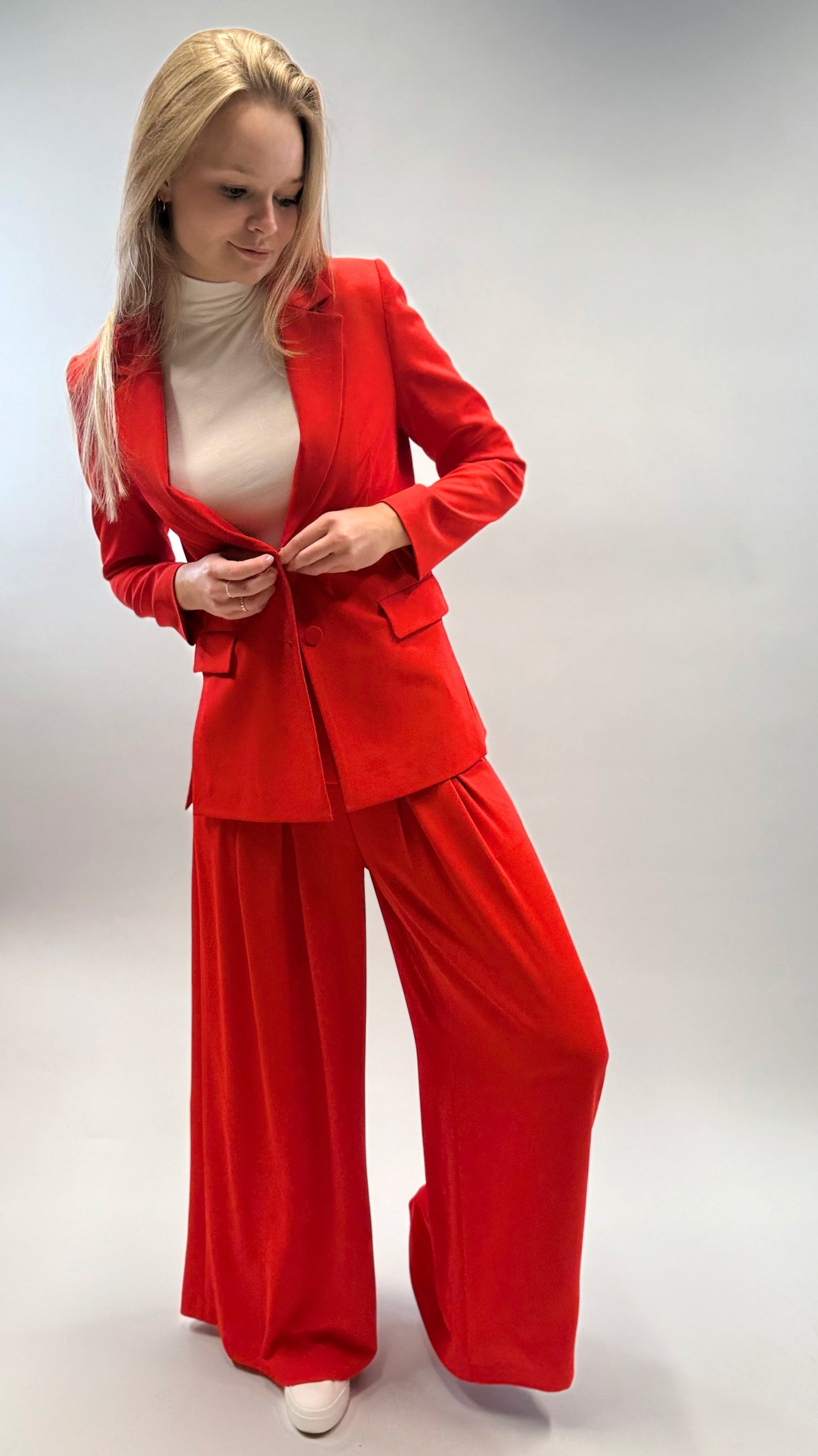 BLAZER STRAIGHT MIT SCHLITZEN ROT