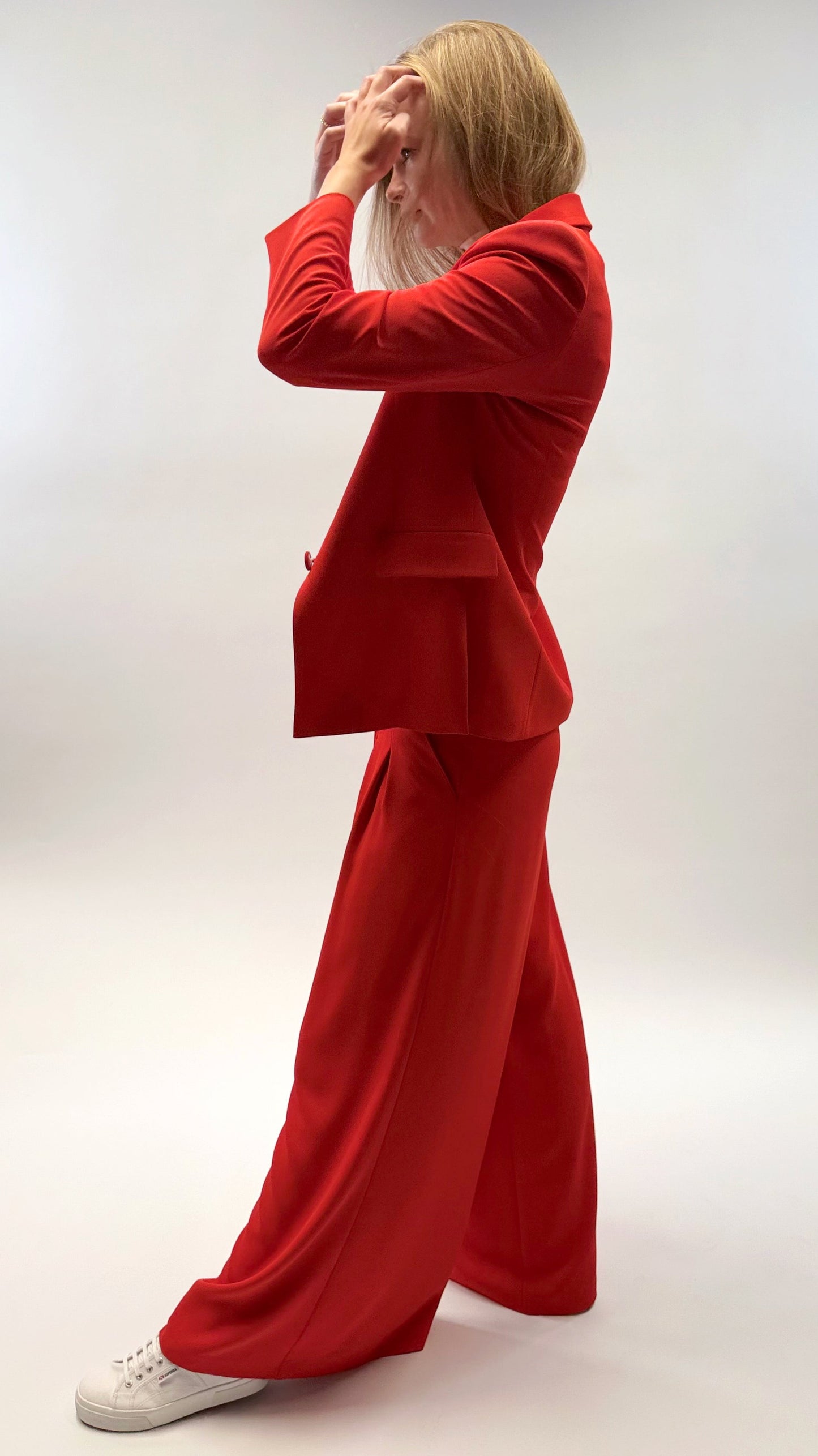 BLAZER STRAIGHT MIT SCHLITZEN ROT