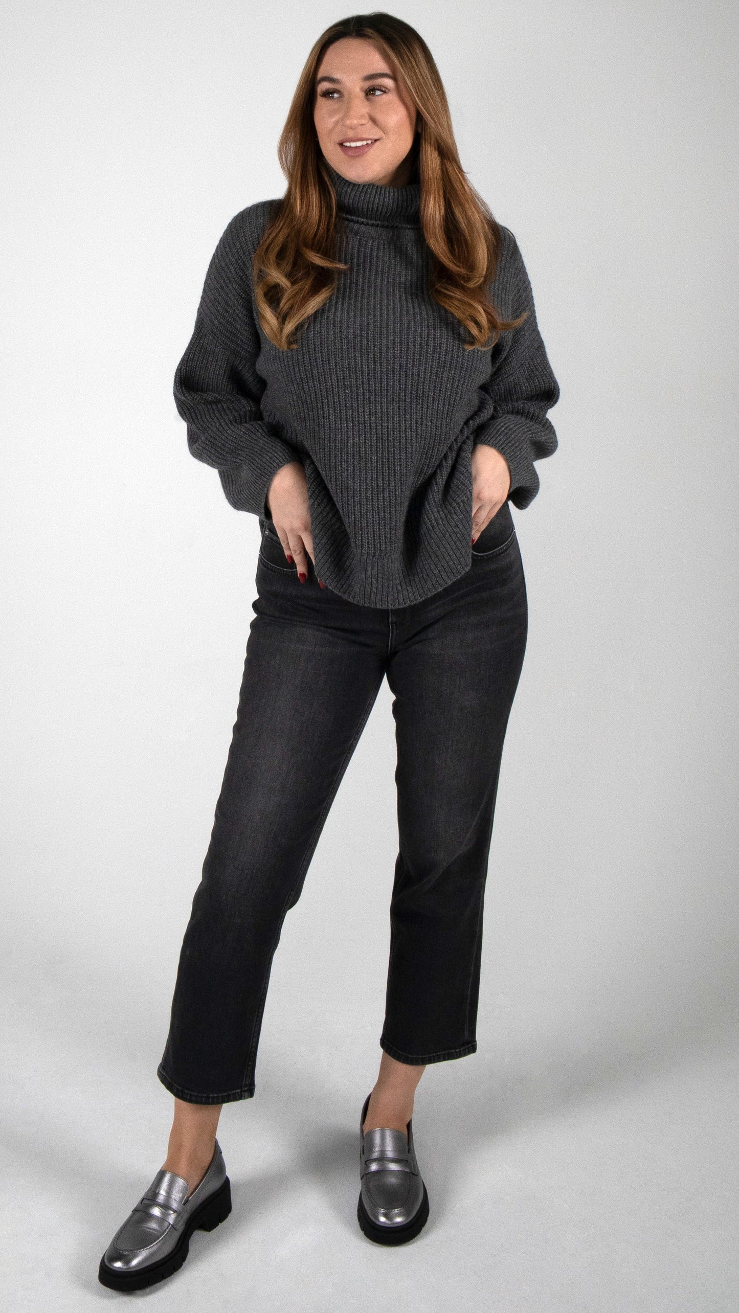 ROLLKRAGEN PULLOVER MIT CASHMERE