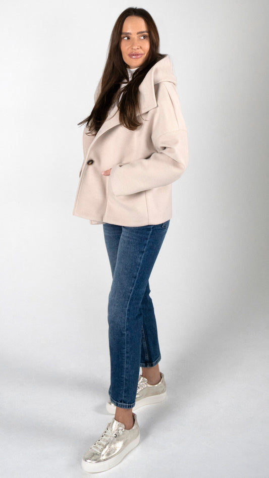 CASHMERE TOUCH KURZMANTEL MIT STEHKRAGEN