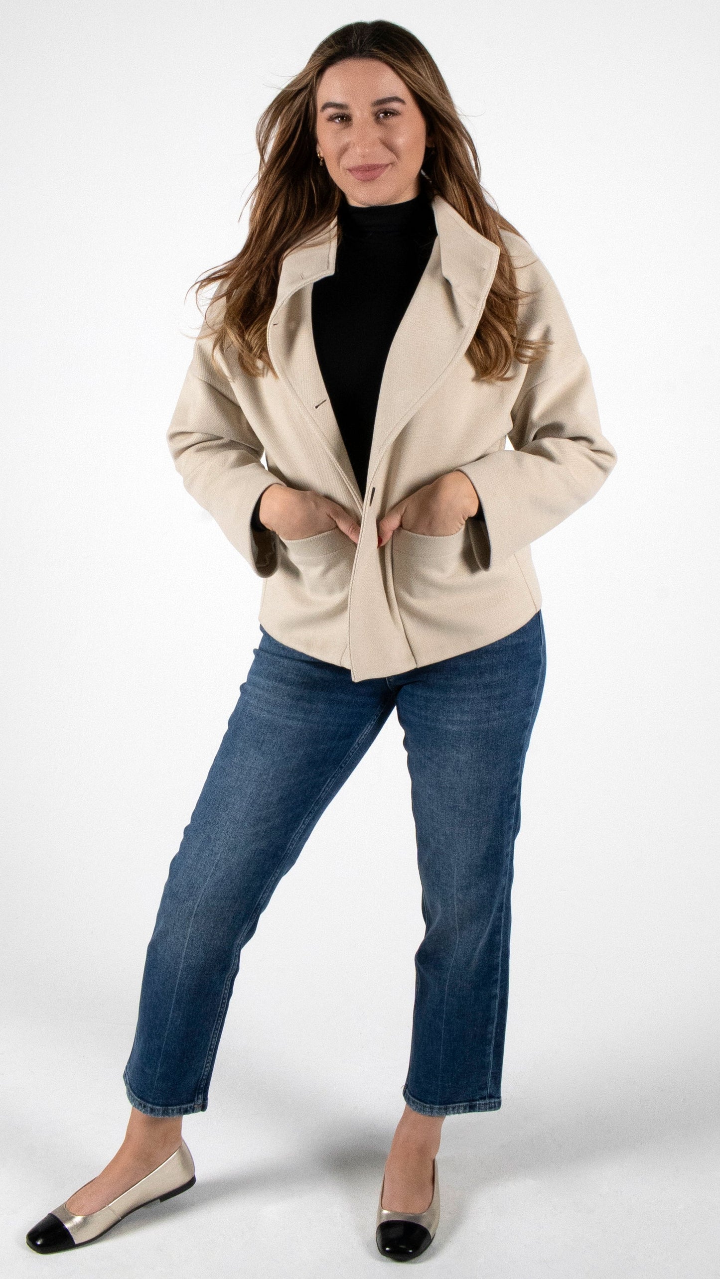 CASHMERE TOUCH KURZMANTEL MIT STEHKRAGEN