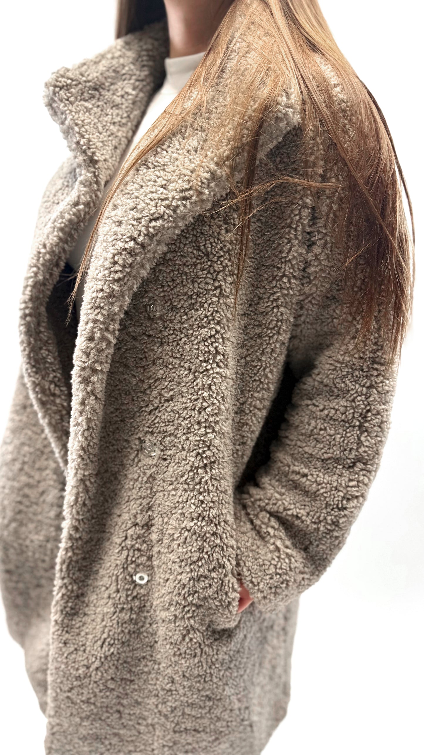 FAKE FUR TEDDY STEHKRAGEN MANTEL