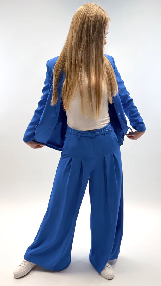 HOSE WIDE LEG MIT BUNDFALTEN & GÜRTEL