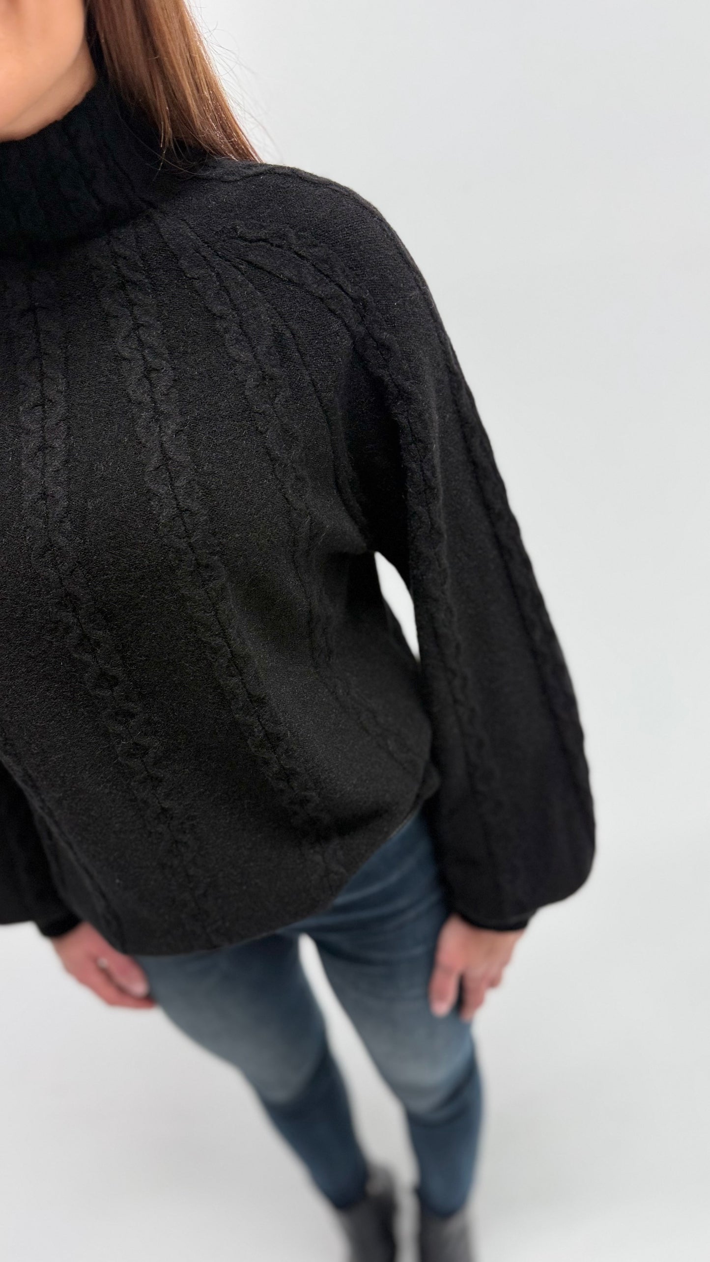ZOPFMUSTER PULLOVER MIT STEHKRAGEN