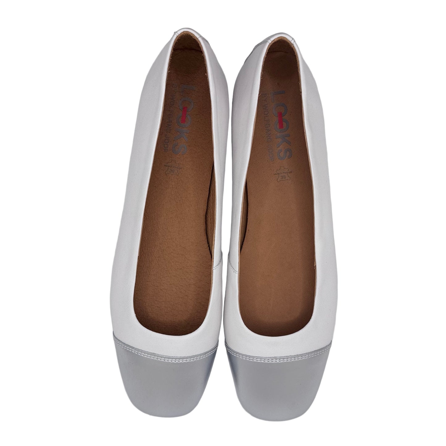 BALLERINAS WEISS MIT KONTRASTKAPPE