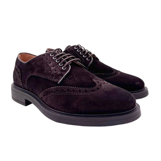 HALBSCHUH MIT SCHNÜRUNG BRAUN