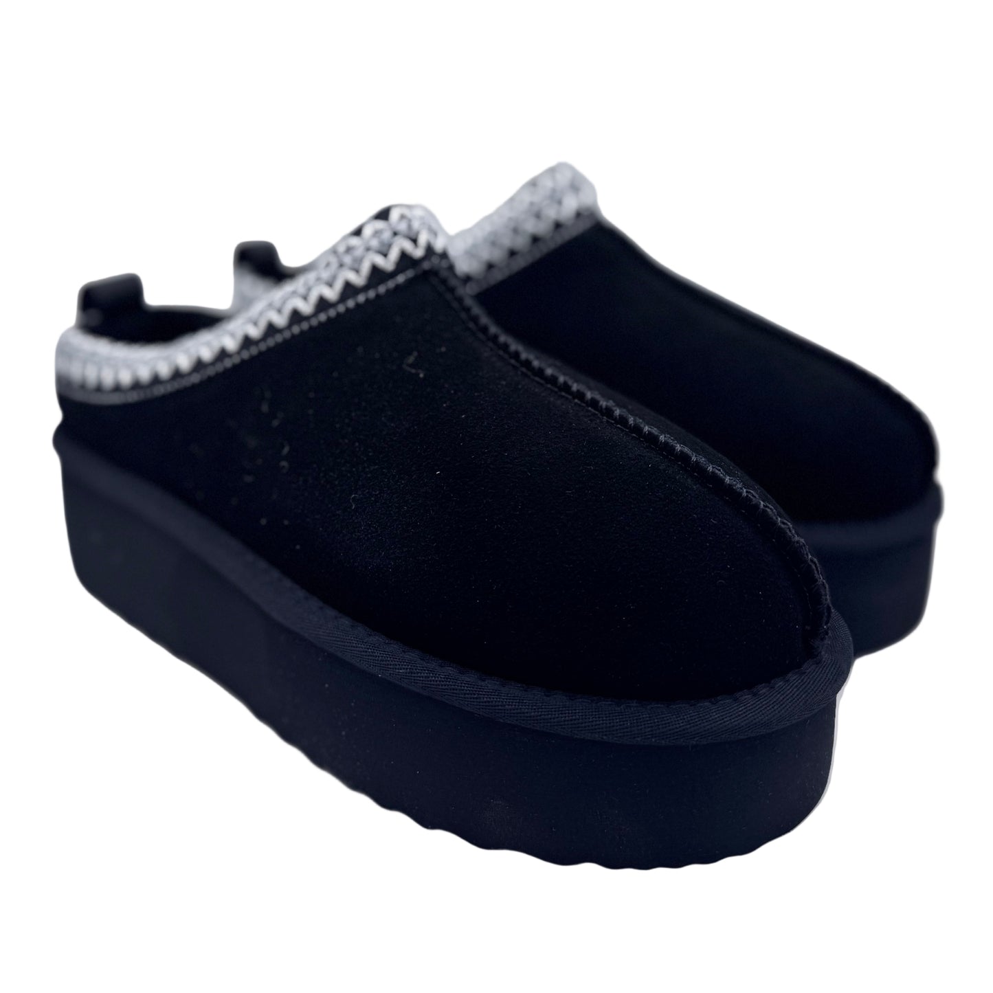 SLIPPER BOOTS PLATEAU MIT WARMFUTTER SCHWARZ