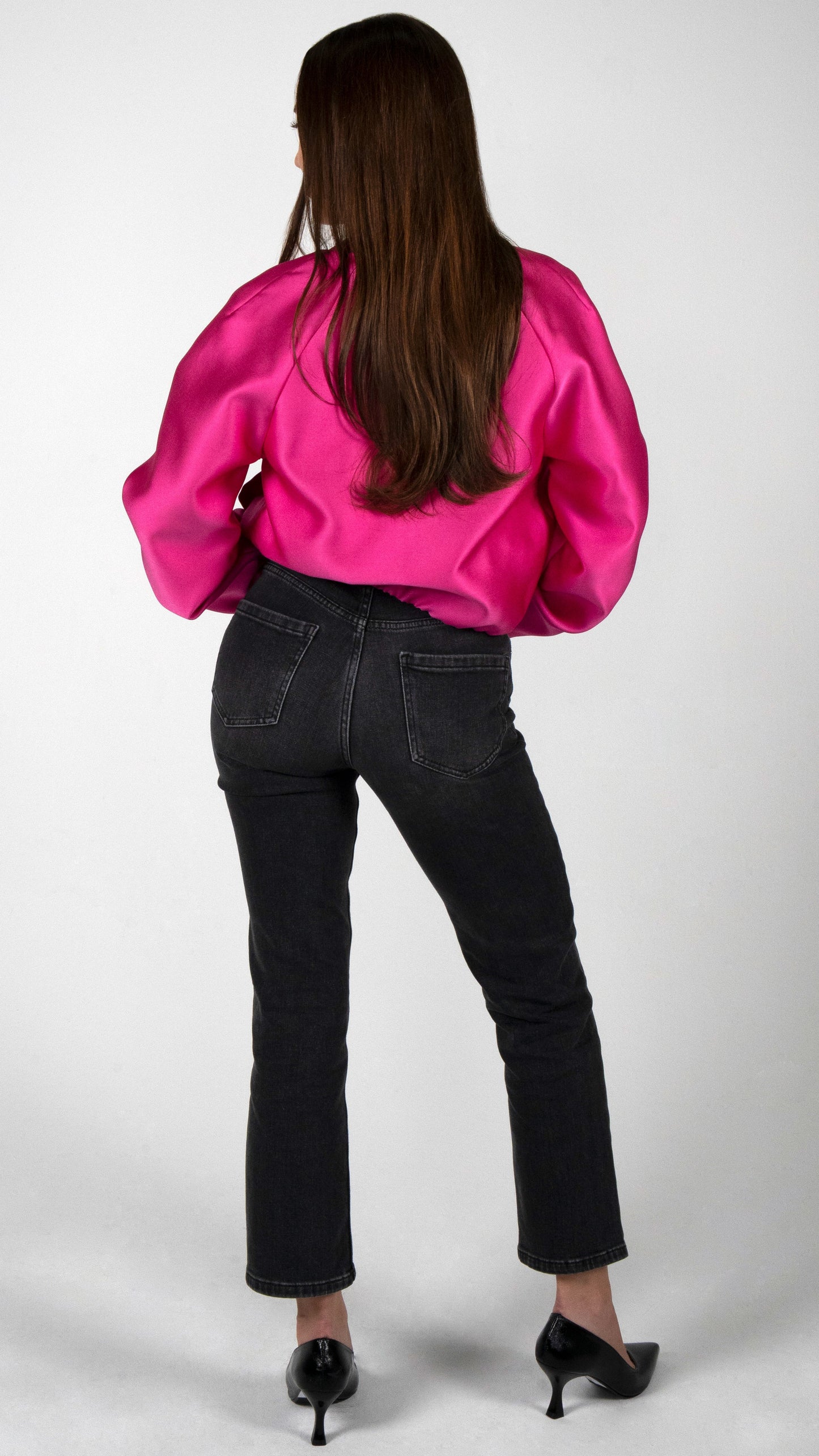 CROPPED SATIN BOMBERJACKE PINK
