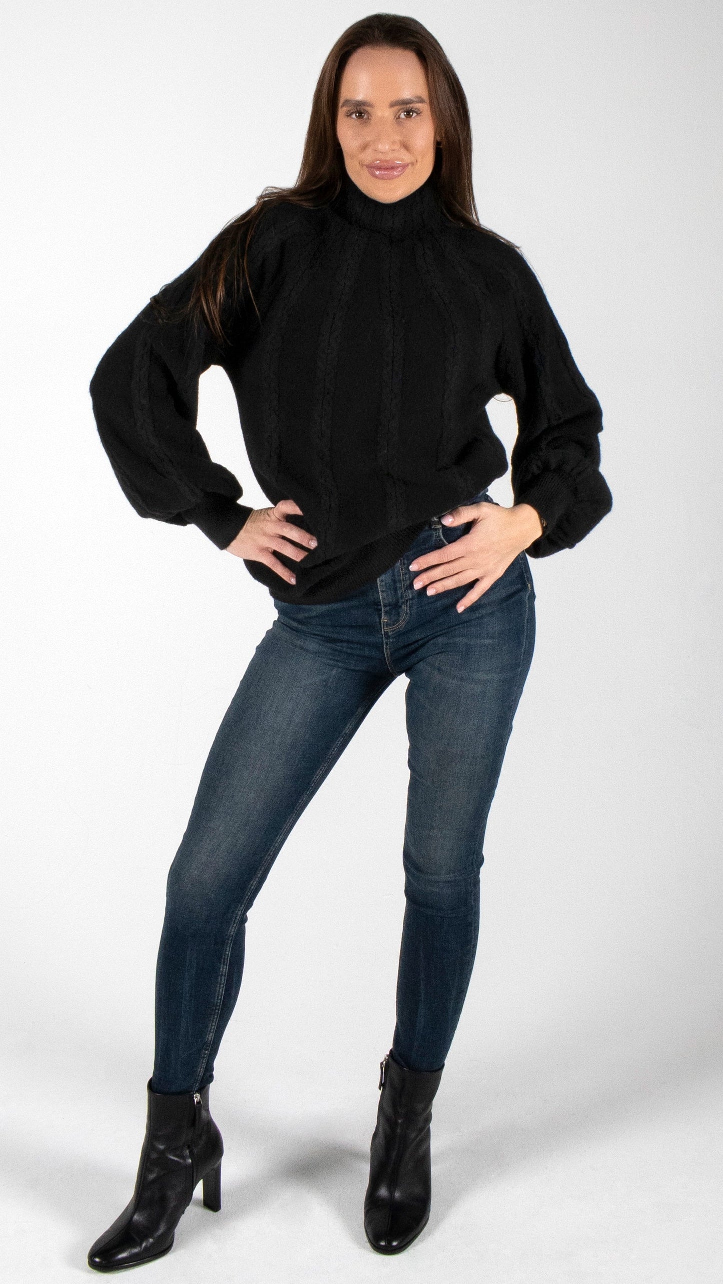 ZOPFMUSTER PULLOVER MIT STEHKRAGEN