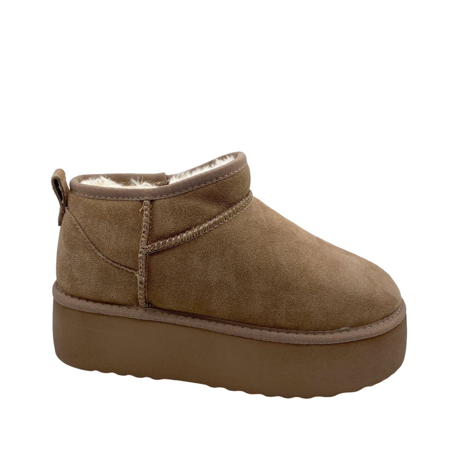 LOW BOOTS PLATEAU MIT WARMFUTTER TAUPE