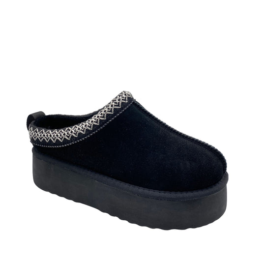 SLIPPER BOOTS PLATEAU MIT WARMFUTTER SCHWARZ