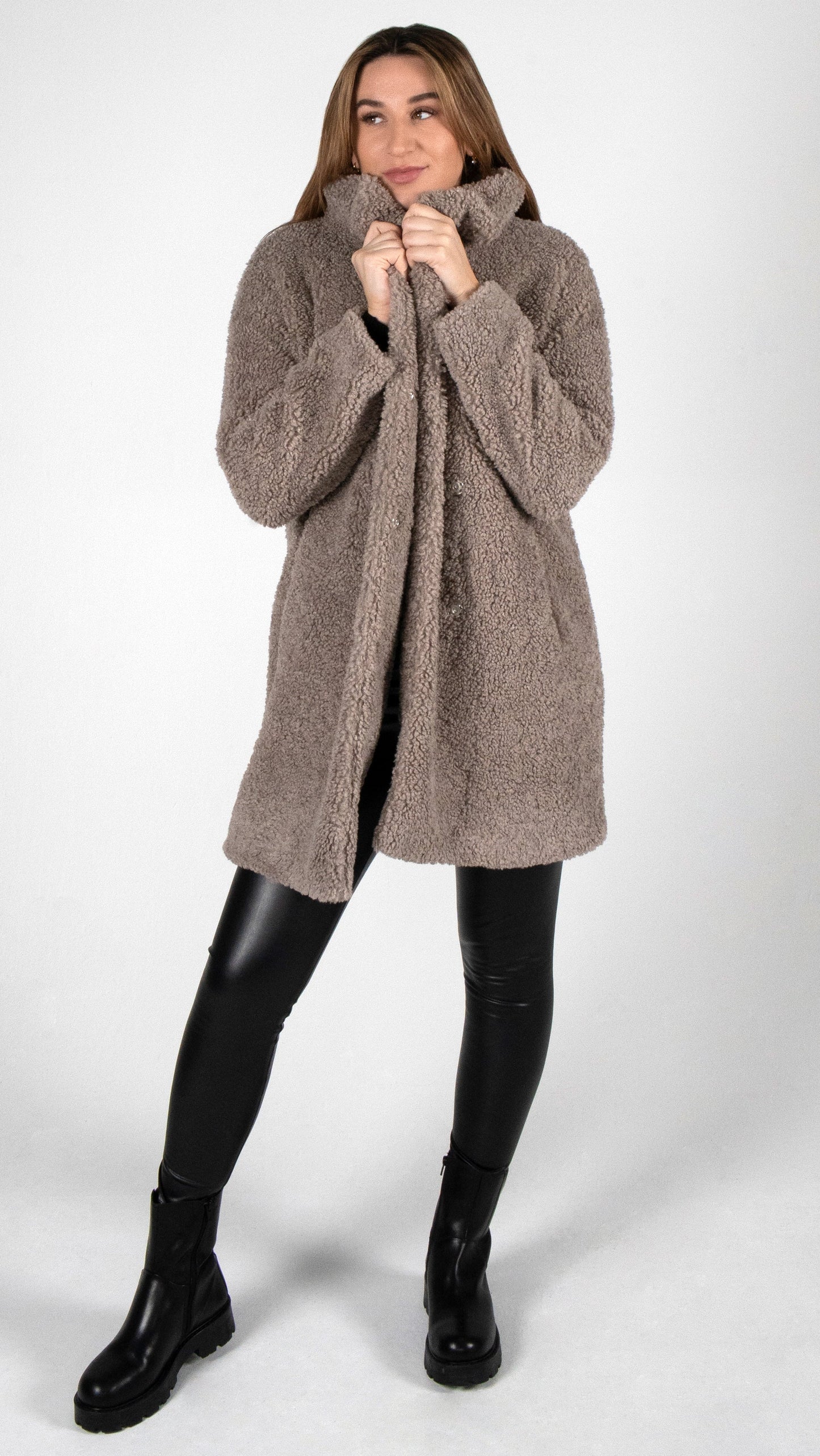 CURLY TEDDY STEHKRAGEN MANTEL