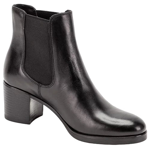 LEDER STIEFELETTE MIT BLOCKABSATZ