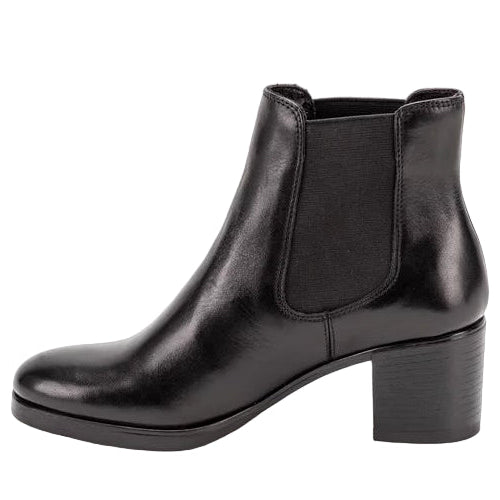 LEDER STIEFELETTE MIT BLOCKABSATZ